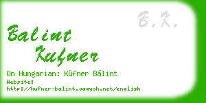 balint kufner business card